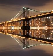 Фотообои Бруклинский мост в огнях