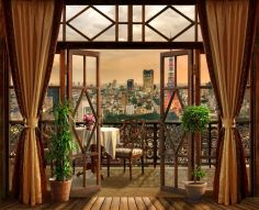 Фотообои вид с балкона на город