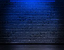 Фреска Стена с синей подсветкой