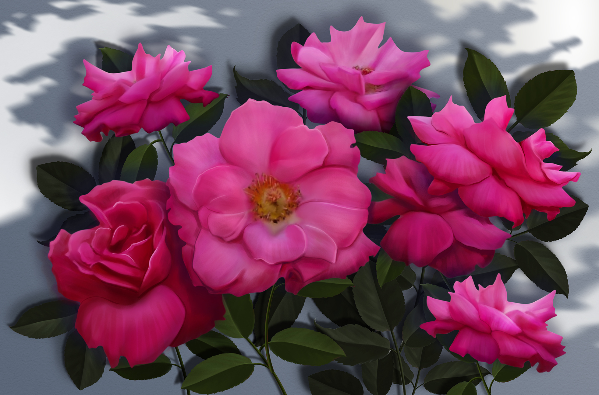 Картина на холсте Букет цветов с крупными лепестками, арт hd2350601