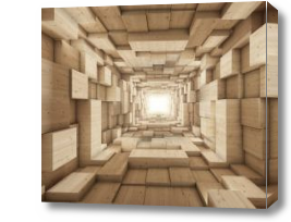 Картина Абстракция деревянный тоннель